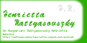 henrietta mattyasovszky business card